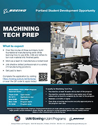 Flyer Machining Tech Prep for High School Juniors